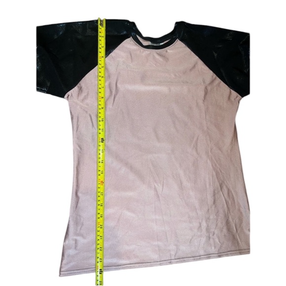 NEW pink Black Swim Top Skirt sparkly rashguard undercover waterwear set L large - Picture 5 of 10